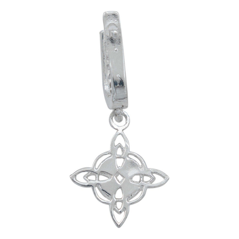 Arete Colgante Pendiente Nudo Bruja Triqueta Amor Plata S925