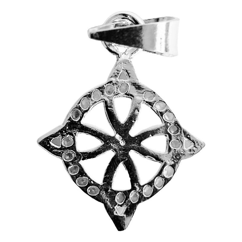 Dije Nudo De Bruja Celta Redondo Zirconias Plata Ley 925