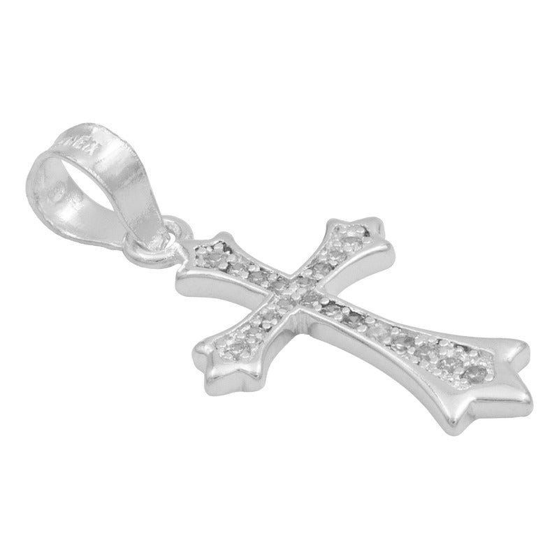 Dije Chico Cruz Zirconias Bautizo Mujer Regalo Plata 925