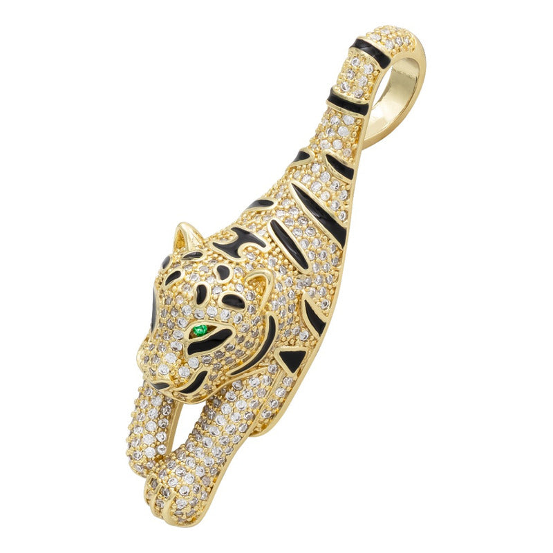 Joyaris Dije Tigre Dorado Mujer Zirconias Lujo 58mm Dorado