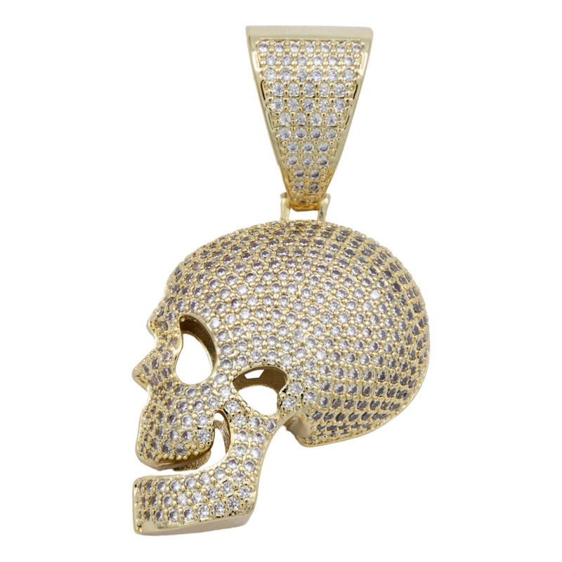 Dije Hombre Calavera Hiphop + Cadena Regalo Chapa Oro 14k