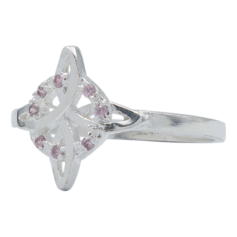 Anillo Chico Nudo De Bruja Zirconias Mujer Regalo Plata 925