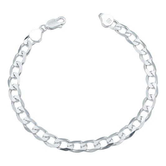Pulsera Cubana Gruesa Lisa Regalo Hombre Plata Ley 925 6 Mm Plateado 6 Cm 18 Cm