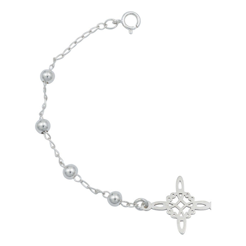 Pulsera Ajustable Nudo De Bruja Ojo Turco Bolitas Plata 925