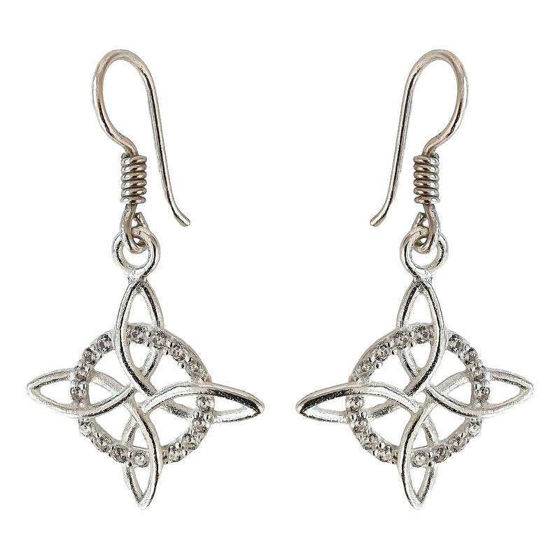 Kit Nudo De Bruja Cadena Marinera + Aretes + Dije Plata 925