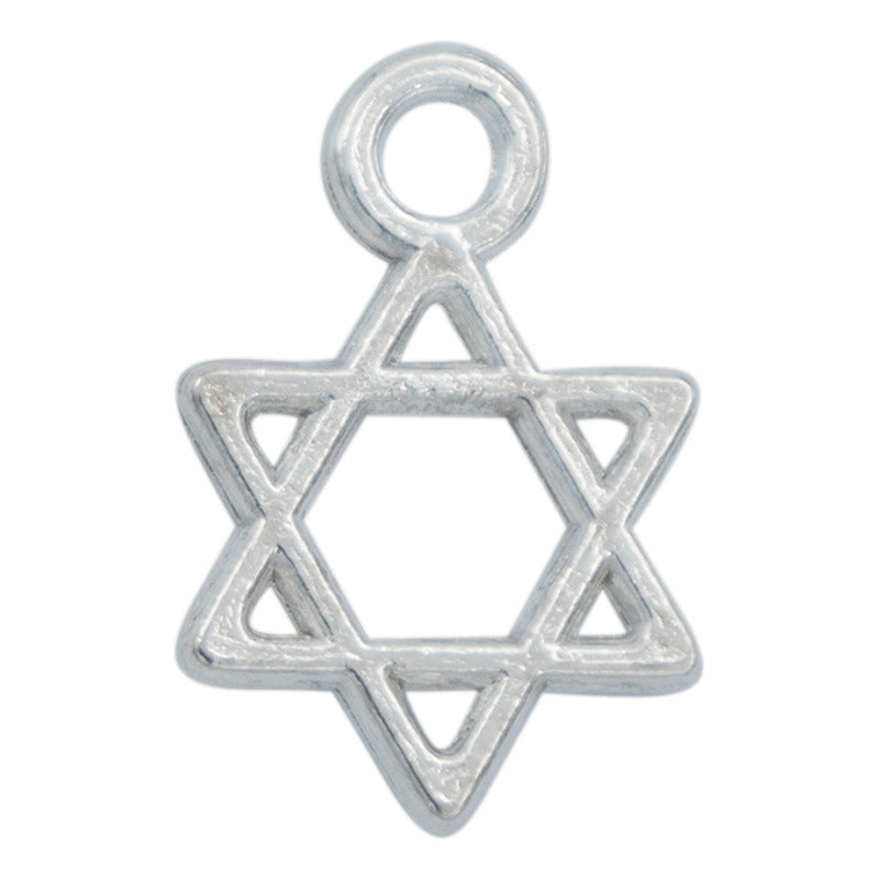50 Estrella De David Abolorios Para Dije Pulsera Armado Hilo Plateado 1 Cm 1 Cm