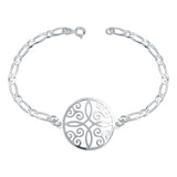 Pulsera Con Medalla Nudo De Bruja Figaro 1x1 Plata 925 4 Mm