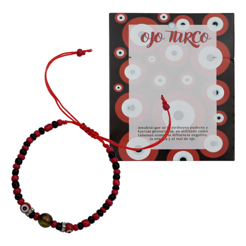 2 Piezas Pulsera Ojo Turco Suerte Protección Liston Rojo
