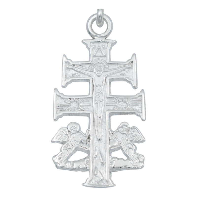Dije Cruz Caravaca Mediano Angeles Regalo Hombre Plata 925