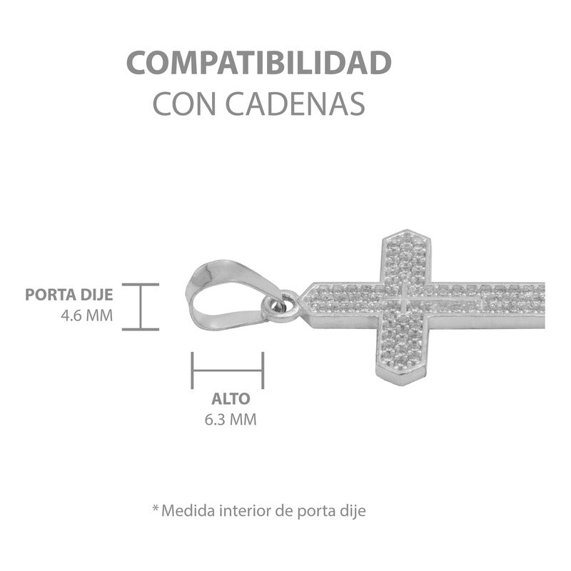 Dije Cruz Puntas Zirconias Hombre Regalo Plata 925 3.9 Cm