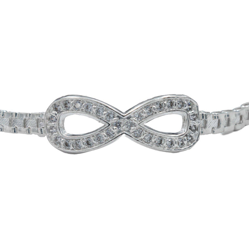 Pulsera Infinito Rolo Zirconias Amor Regalo Plata 925