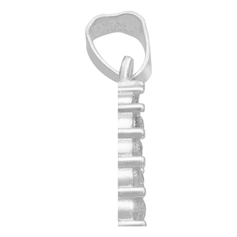 Dije San Judas Liso Borde Zirconias Unisex Plata 925 2.7 Cm