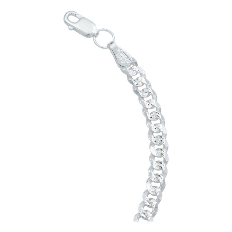 Pulsera Cuba Diamantada Cerrada Hombre Mujer Plata 925 5 Mm