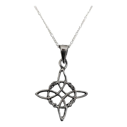 Dije Nudo De Bruja Pavonado Grande Plata 925 + Cadena S925 Cartier + Pavonado