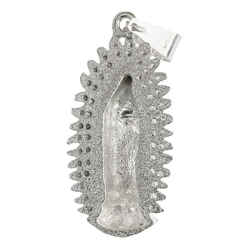 Dije Grande Virgen De Guadalupe Zirconias Plata 925