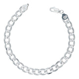 Esclava Pulsera Hombre Cubana Diamantada Plata Italy 925 7mm