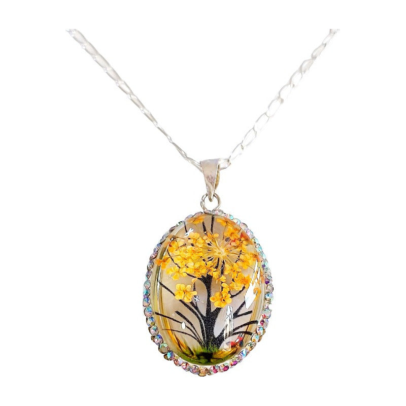 Juego Kit Arbol De La Vida Natural Encapsulado Plata 925