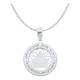Dije Medalla Laser Buda Zirconias Regalo + Cadena Plata 925