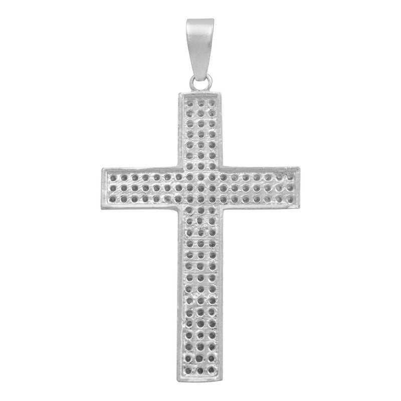 Dije Cruz Grande Zirconias Hombre Regalo Plata 925 4.5 Cm