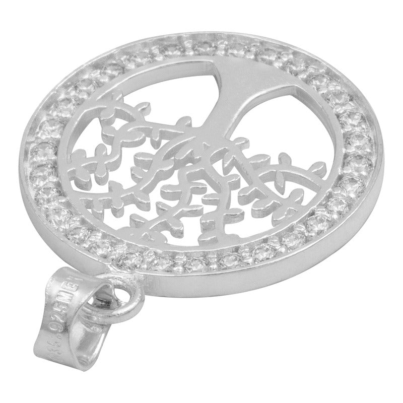Dije Medalla Árbol De Vida Zirconias Mujer Regalo Plata 925