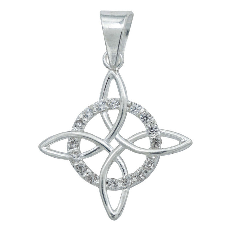 Minidije Nudo Bruja Celta Artesanal Zirconia+cadena Plata925