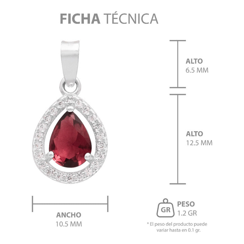 Dije Gota Zirconias Amor Mujer Regalo Joyería Moda Plata 925