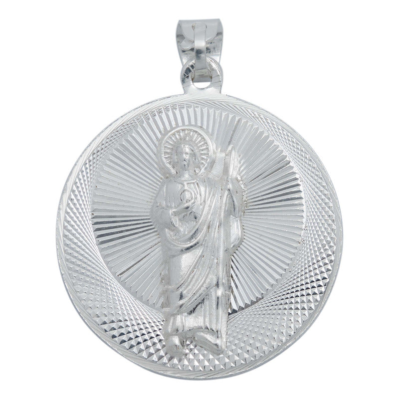 Medalla Con Doble Vista San Judas Virgen Guadalupe Plata 925