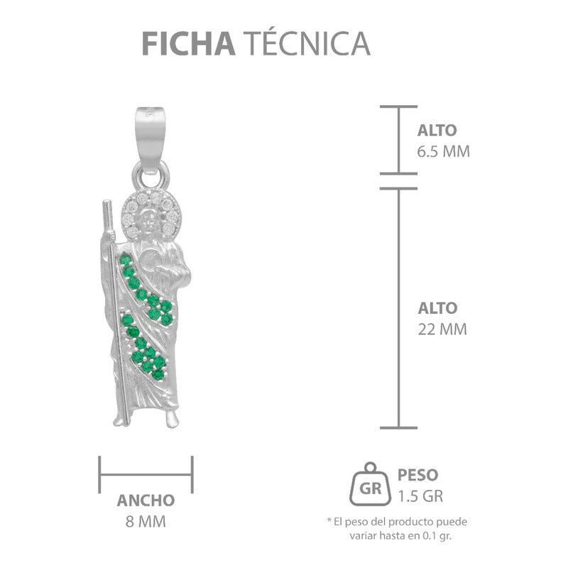 Dije San Judas Chico Hombre Mujer Regalo Plata 925 3 Cm