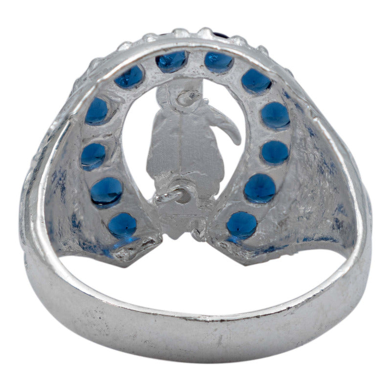 Anillo Santa Muerte Herradura Zirconias Plata Ley 925