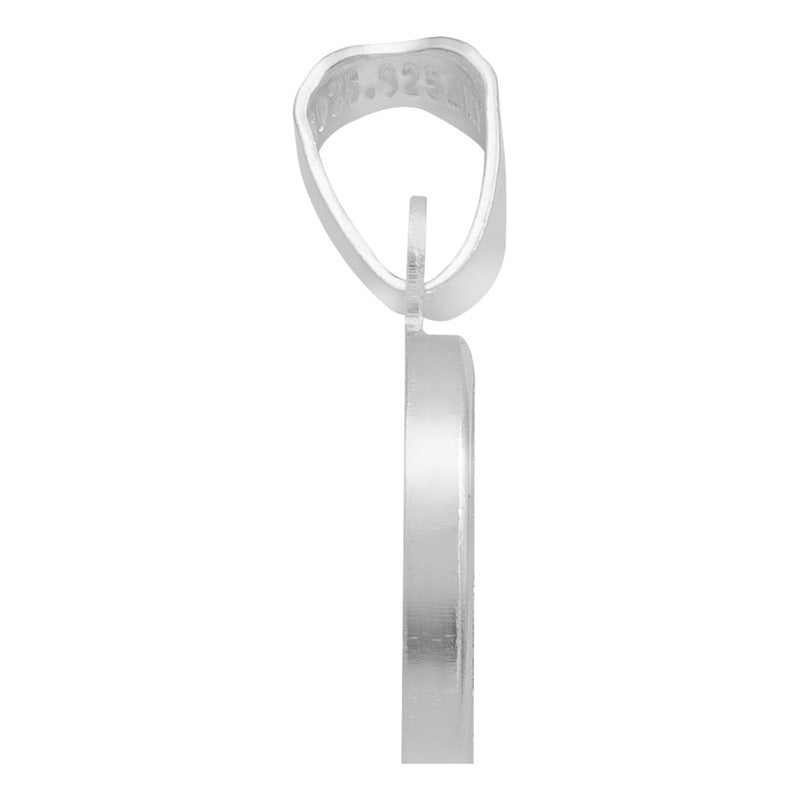 Dije Mini Medalla Bautizo Virgen Guadalupe Plata 925 1.2 Cm Blanco