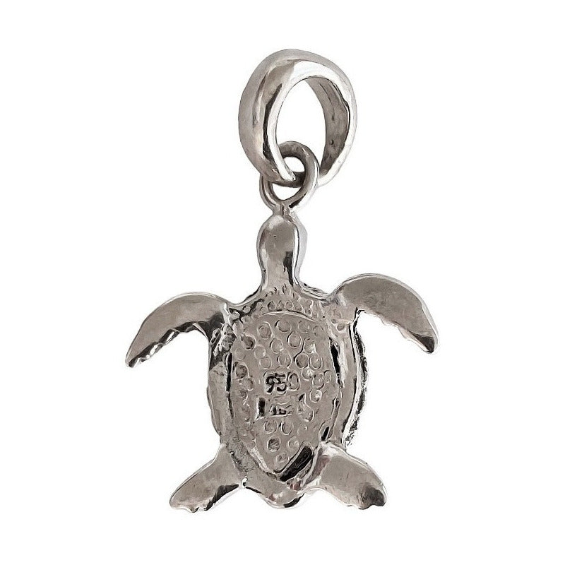 Dije Tortuga Con Piedra Natural Tallada De Plata Solida 925