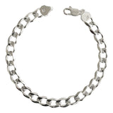 Esclava Hombre Pulsera Cubana Diamantada Plata Ley 925 7 Mm Plateado 7 Cm 21 Cm