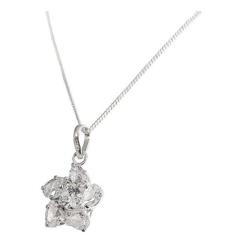 Collar Dije Flor Promesa Regalo Amor Mujer Plata Ley 925