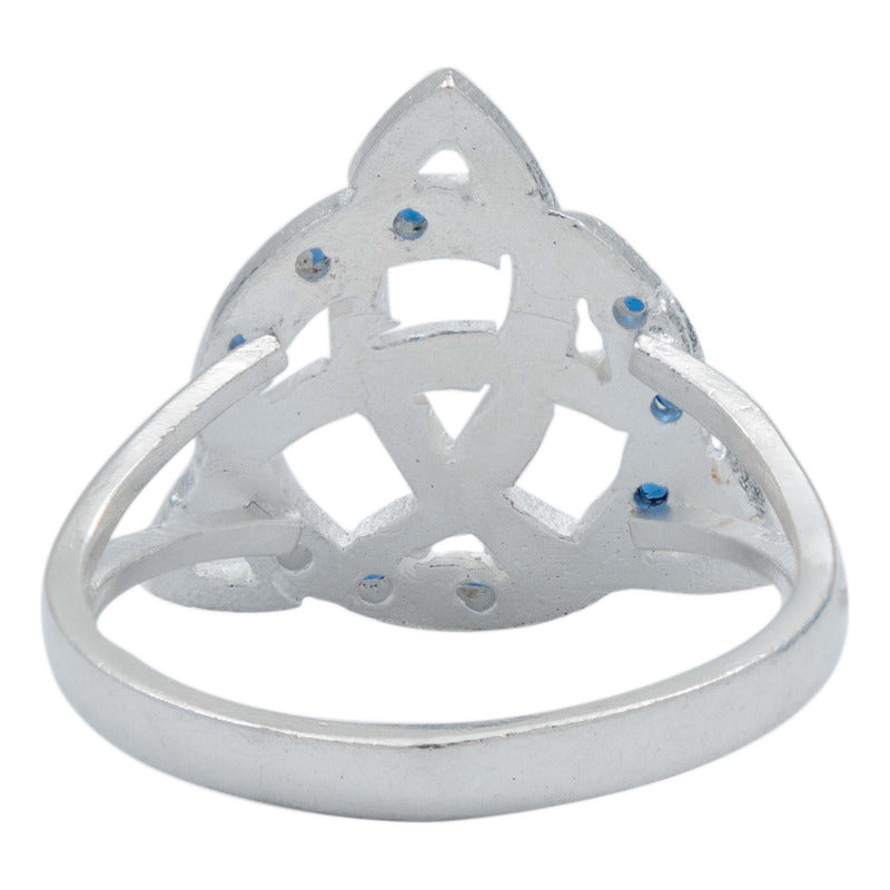 Anillo Diamntado Triqueta Celta Zirconias Plata Ley 925