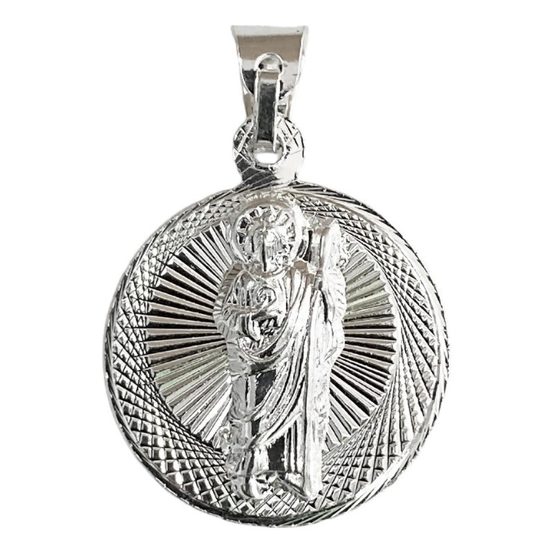 Medalla Doble Cara San Judas Virgen Guadalupe Plata Ley 925