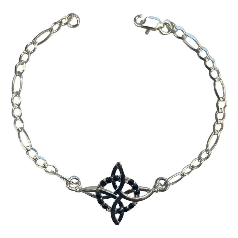 Pulsera Ajustable Nudo De Bruja Varios Colores En Plata 925