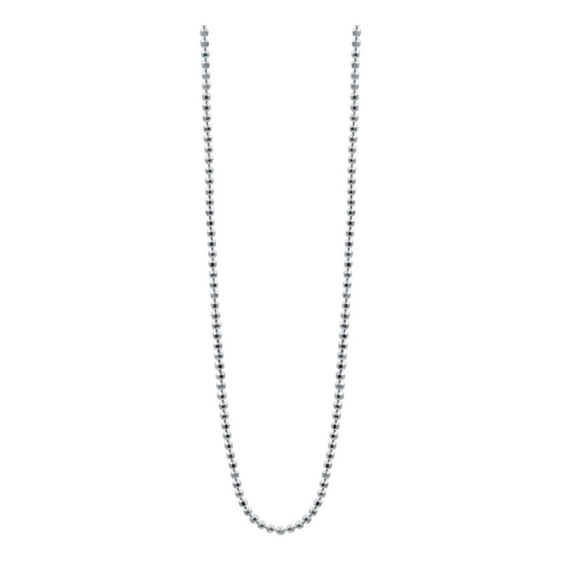 Cadena Delgada Bolas Lisas Mujer Plata Italy 925 55cm X 1mm