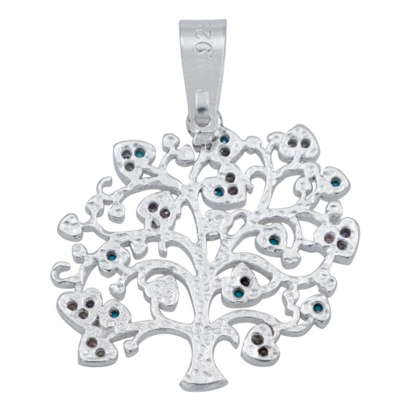 Dije Arbol Vida Corazones Zirconias Amor Regalo Plata 925
