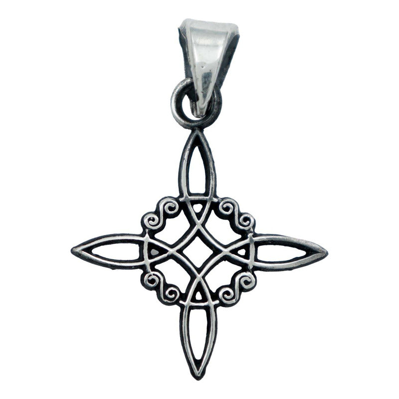 Dije Nudo Bruja Celta Pavonado Artesanal + Cadena Plata 925