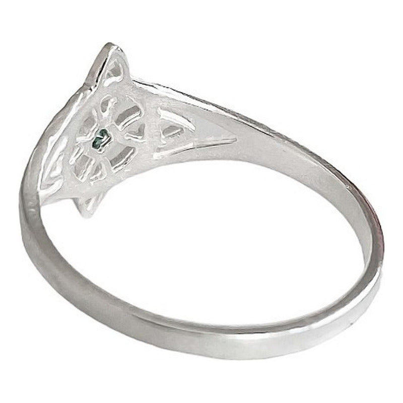 Anillo Nudo De Bruja Con Zirconia De Color Plata Solida 925