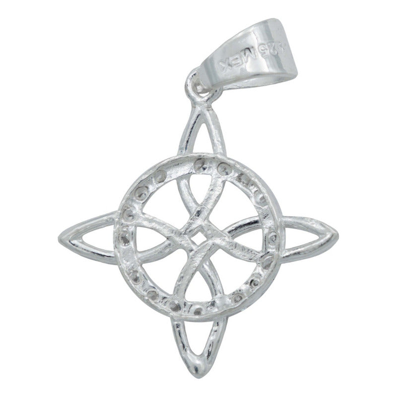 Minidije Nudo Bruja Celta Artesanal Zirconia Mujer Plata 925 Blanco