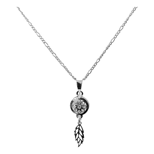 Collar Dije Atrapa Sueños Zirconia Amor Regalo Plata Ley 925 Blanco