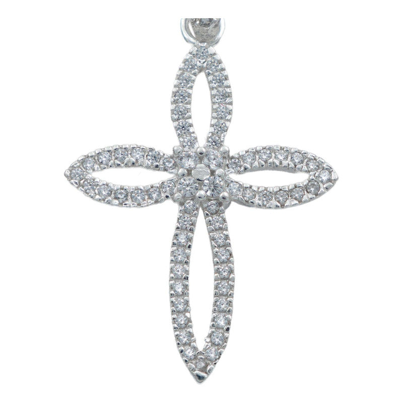 Dije Cruz Redonda Zirconia Hombre Mujer Plata 925 4.1 Cm