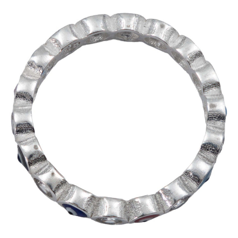 Anillo Ojo Truco Chico Curumbela Completa Zirconia Plata 925
