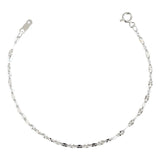Esclava Pulsera Granito De Cafe Regalo Plata S925 Mujer 2 Mm