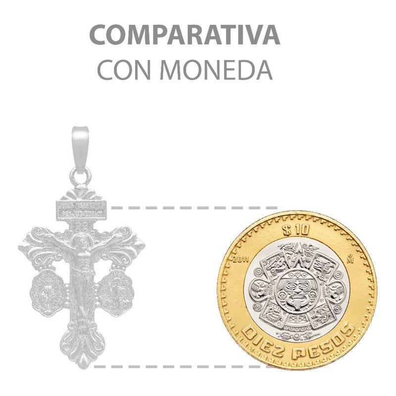 Dije Cruz Perdón Cristo San Benito Milagrosa Plata 925 4 Cm Plateado
