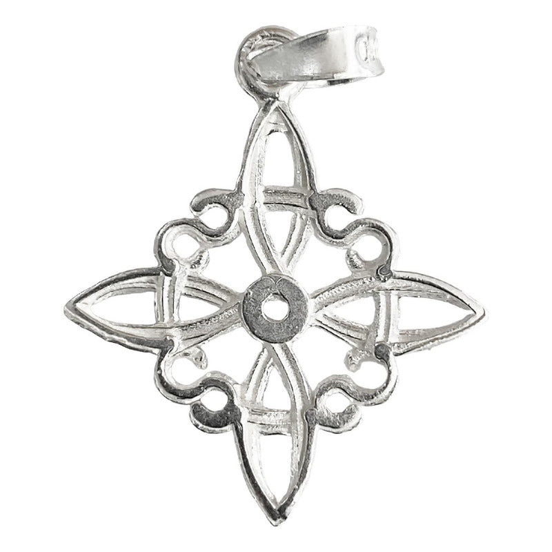 Dije Nudo De Bruja Celta Zirconia Centro Plata Ley 925