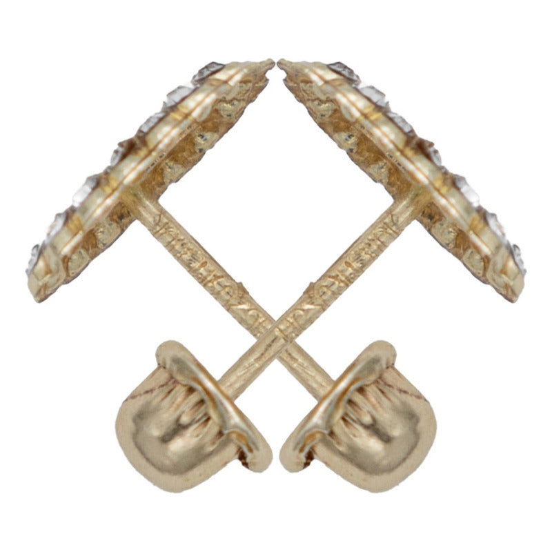 Arete Broquel Virgen Guadalupe Chico Zirconia Oro 10k