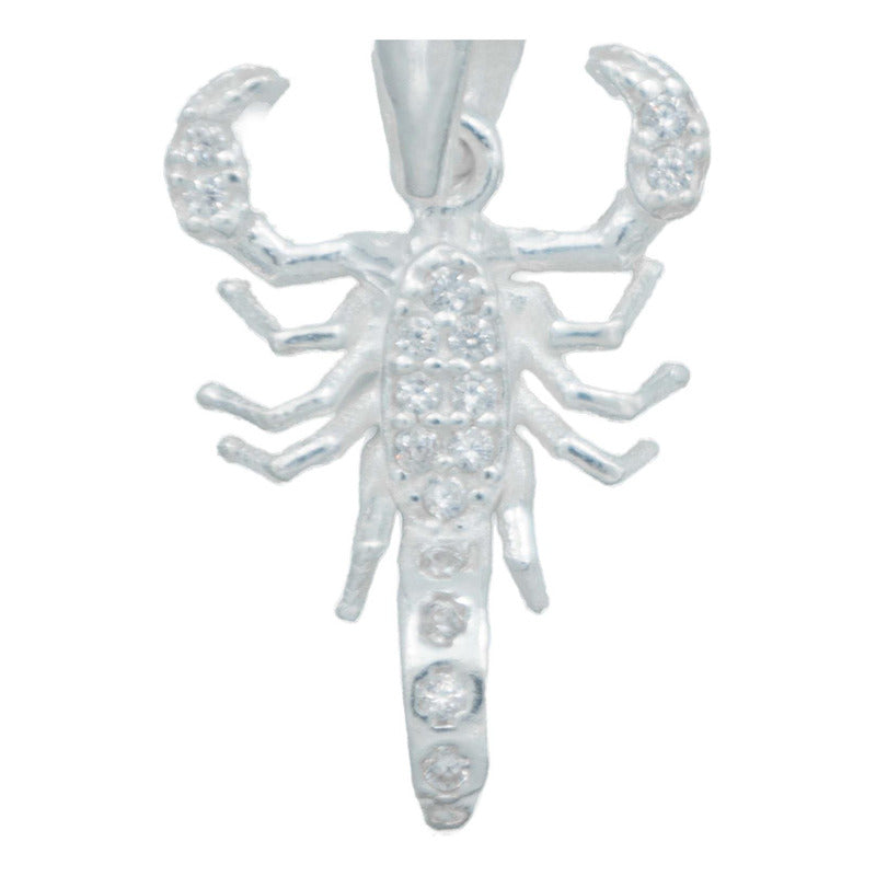 Dije Chico Alacran Zirconias Plata Italiana Ley 925 Plateado Alto/ancho 2.6 Cm X 1.5 Cm