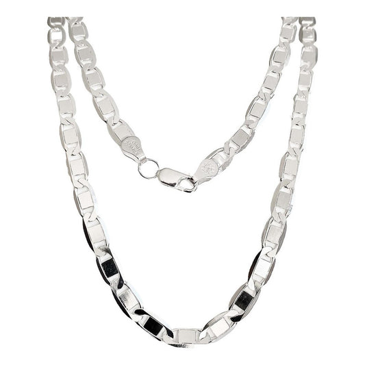 Cadena Gruesa Hombre Mujer Plata 925 Marinera 70 Cm X 6 Mm Plateado